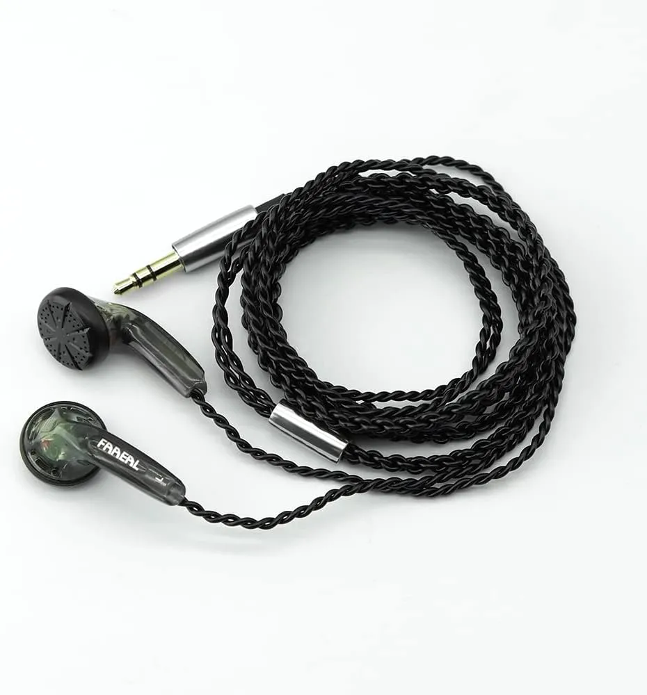 FAAEAL Snow-Lotus 1.0 HiFi Earphone 64 Ohm DIY Clear Detailed Balanced Sound Quality Music Earphones DJ Earphones (Snow-Lotus 1.0, Gray)