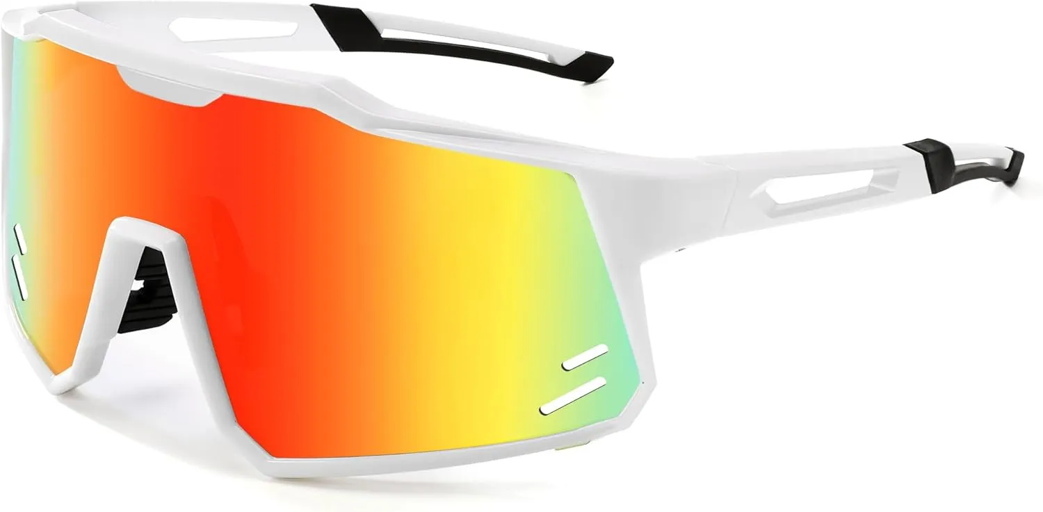 FEISEDY Sports Sunglasses Wraparound 80s Visor Men Women Outdoor Shield Baseball Sunglasses B4125
