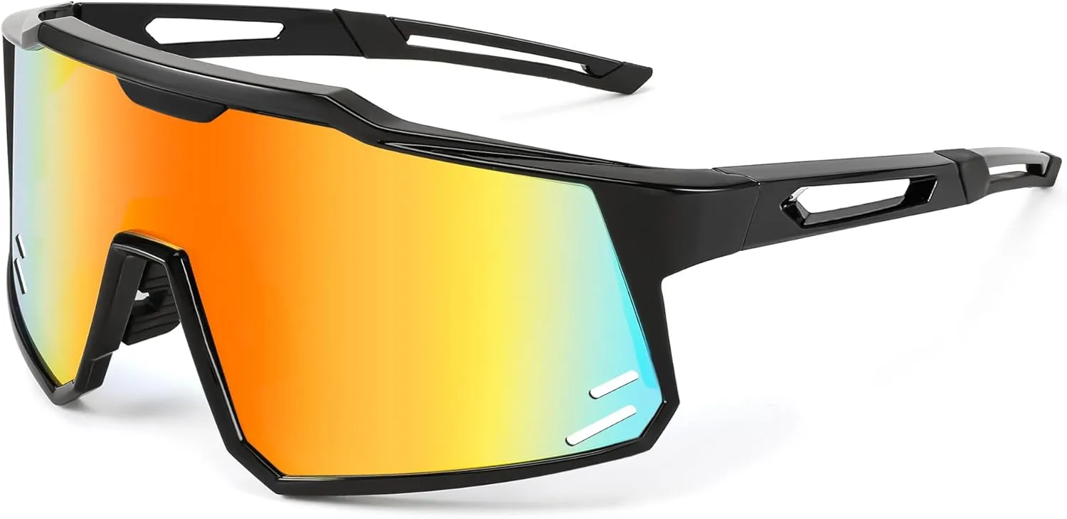 FEISEDY Sports Sunglasses Wraparound 80s Visor Men Women Outdoor Shield Baseball Sunglasses B4125