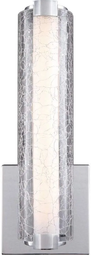 Feiss WB1870CH-L1 Cutler LED Glass Wall Sconce Lighting, Chrome, 1-Light (5"W x 14"H)