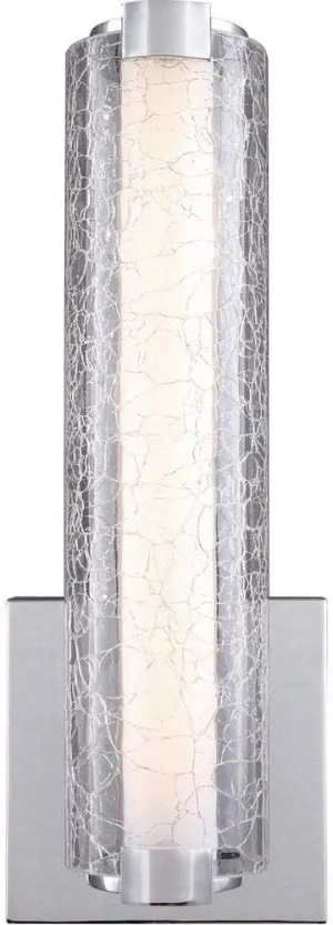 Feiss WB1870CH-L1 Cutler LED Glass Wall Sconce Lighting, Chrome, 1-Light (5"W x 14"H)