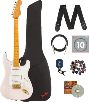 Fender Squier Classic Vibe '50s Stratocaster - White Blonde Bundle with Gig Bag, Cable, Tuner, Strap, Strings, Picks, and Austin Bazaar Instructional DVD
