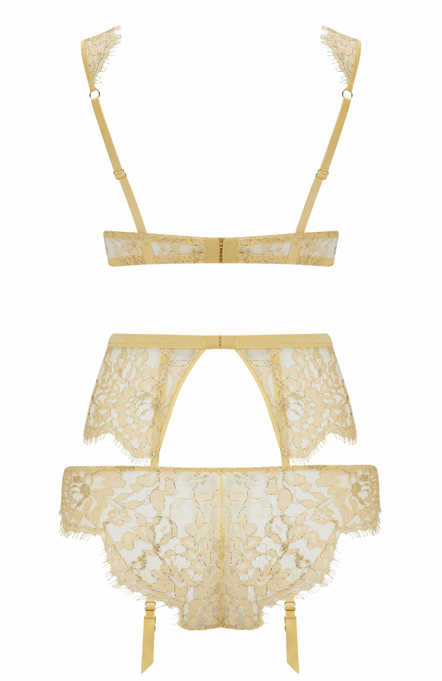 Fiorella Balcony Bra, Suspender and Brazilian Knicker Set
