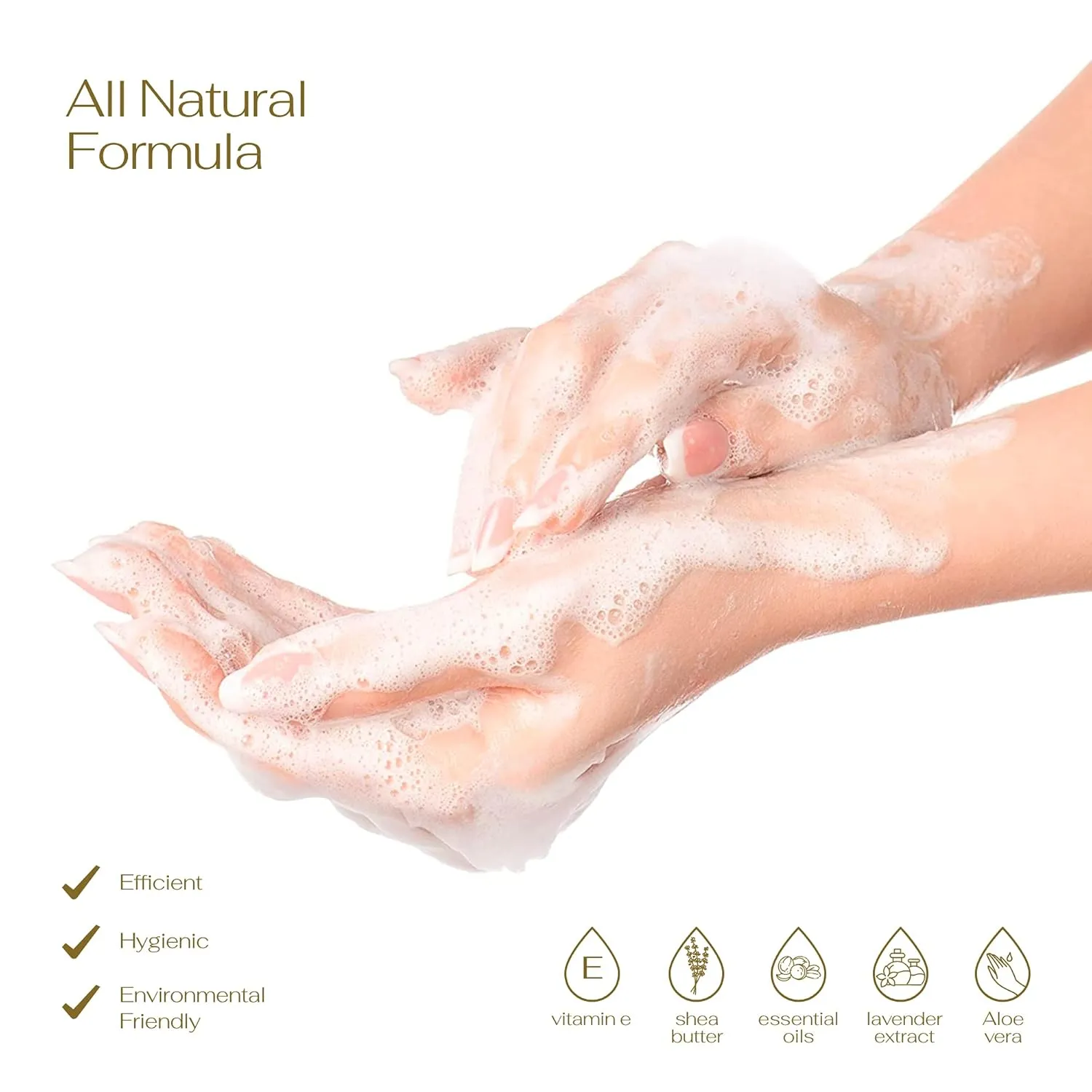 Foaming Hand Soap - Pack of 5 - Moisturizing Hand Soap with Aloe Vera & Essential Oils - Alcohol-Free Hand Wash in Citrus Blend, Lemon, Orange, Lime, Pink Grapefruit Fragrances for Kitchen & Bathroom