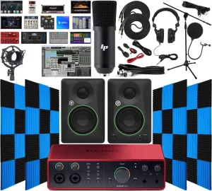Focusrite Scarlett 16i16 USB Audio/Midi Interface 4th Gen with Creative Software Kit and with NEW CR3.5 Pair Studio Monitors, 24 Pack Acoustic Soundproof Studio Foam Wedges Sound Insulation Panels