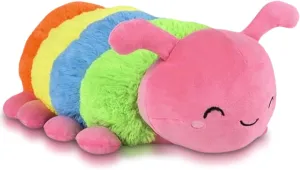 Forest & Twelfth 11" Caterpillar Toy Stuffed Caterpillar Plush Toys, Soft and Cuddly Hungry Caterpillar Toy for Kids, Cute Decoration for Kid's Bedroom, Nursery, or Play Area (Pink)