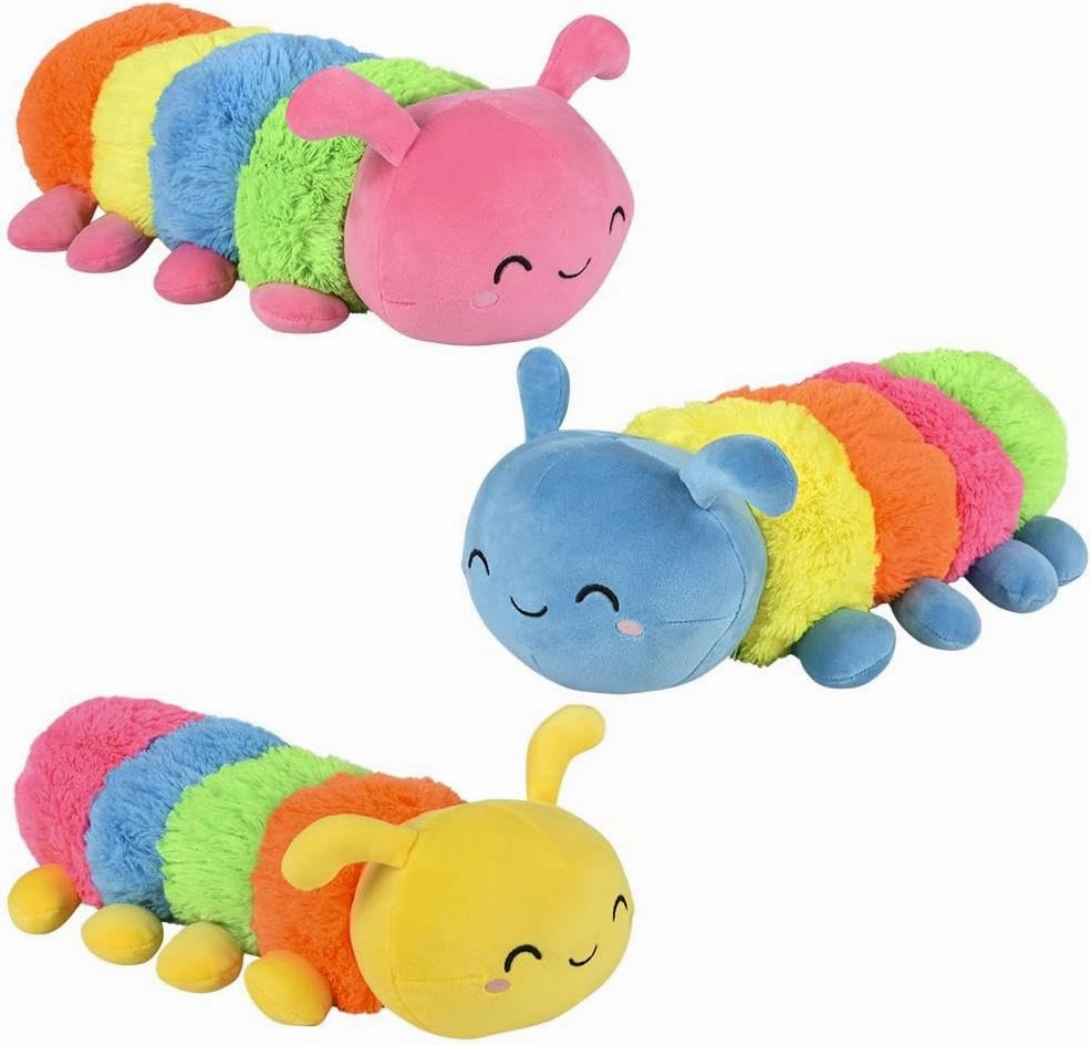 Forest & Twelfth 17.5" Caterpillar Toy Stuffed Caterpillar Plush Toys, Soft and Cuddly Hungry Caterpillar Toy for Kids, Cute Decoration for Kid's Bedroom, Nursery, or Play Area (Pink)