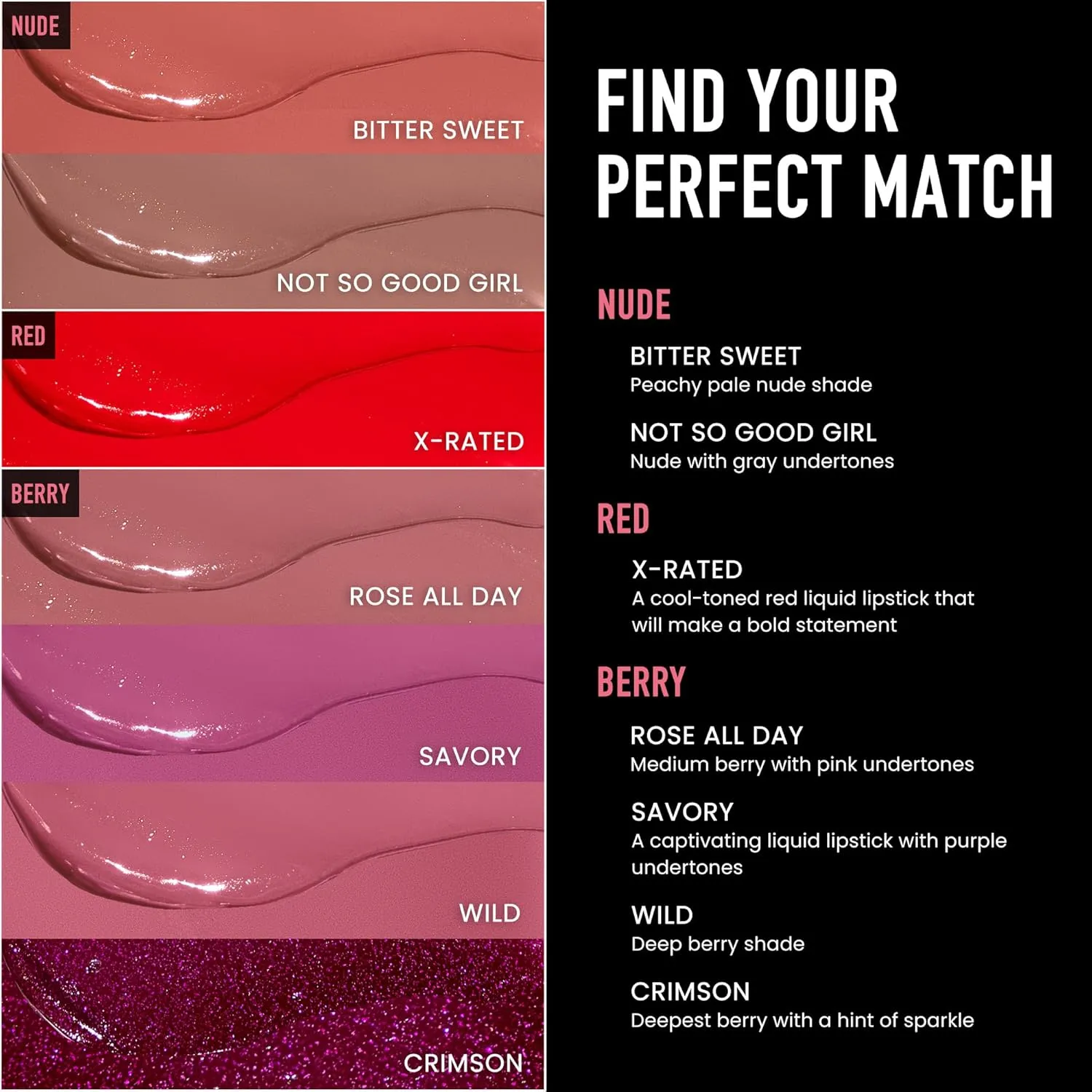 Frankie Rose Cosmetics Ultra Matte Liquid Lipstick - Long Lasting Lip Cream - Highly Pigmented, Smooth, Creamy Lip Color for Women - Not So Good Girl