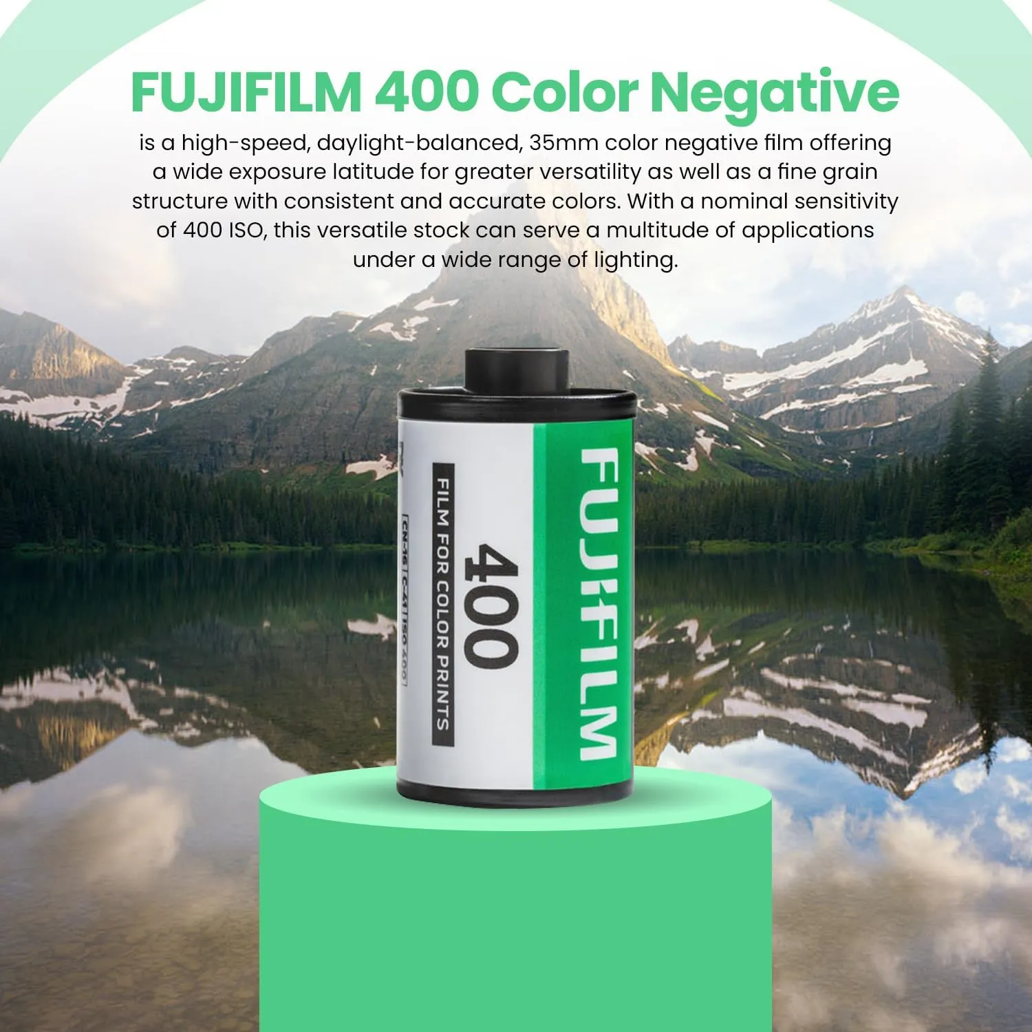 FUJIFILM 400 Color Negative Film (35mm Roll Film, 36 Exposures, 3-Rolls)   BluebirdSales Microfiber Cleaning Cloth