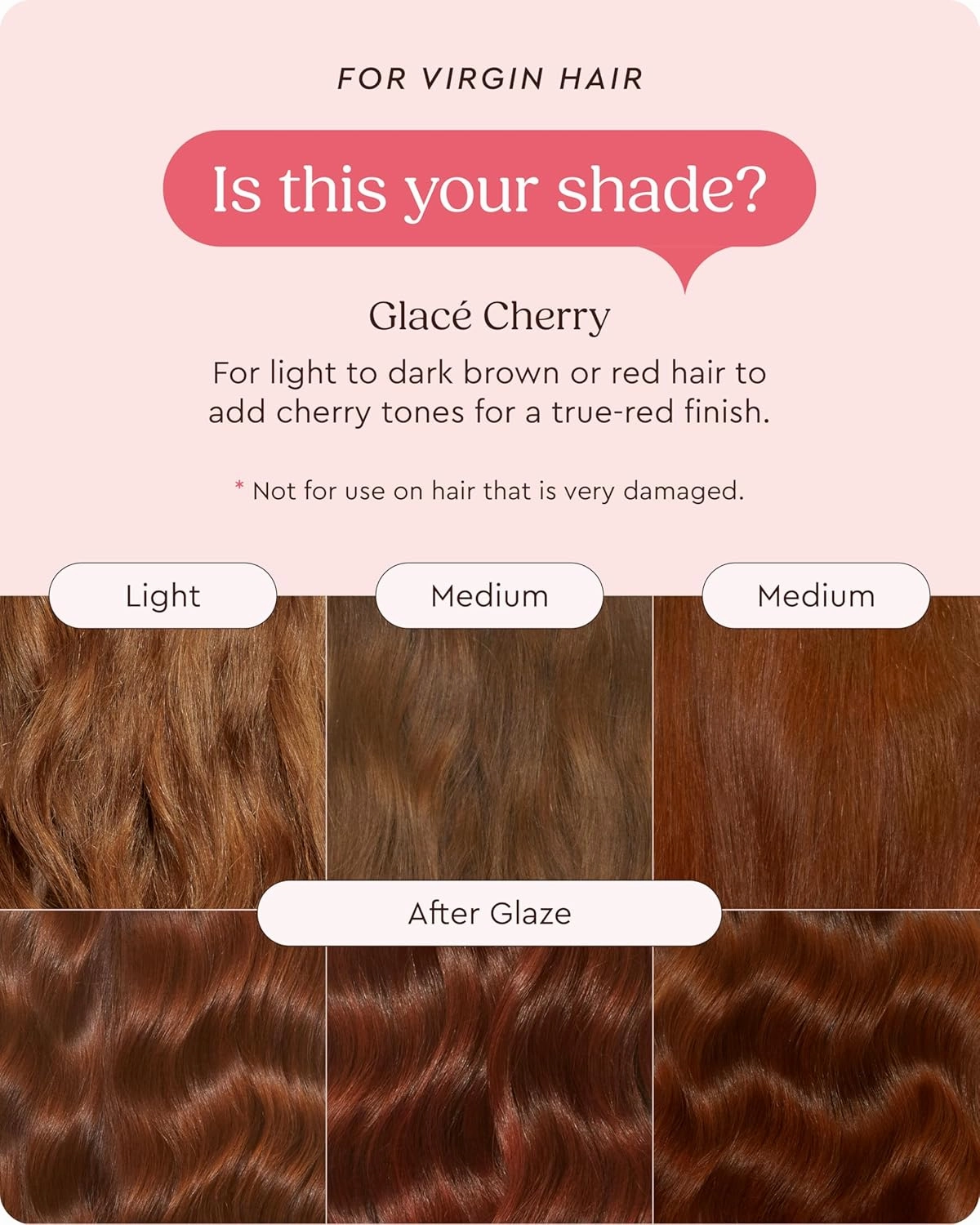 Glaze Conditioning Gloss - Tinted Moisturizer for Vibrant Red/Auburn Hair - Boosts Color, Repairs Damage & Adds Mirror Shine - Glace Cherry, 6.4 oz