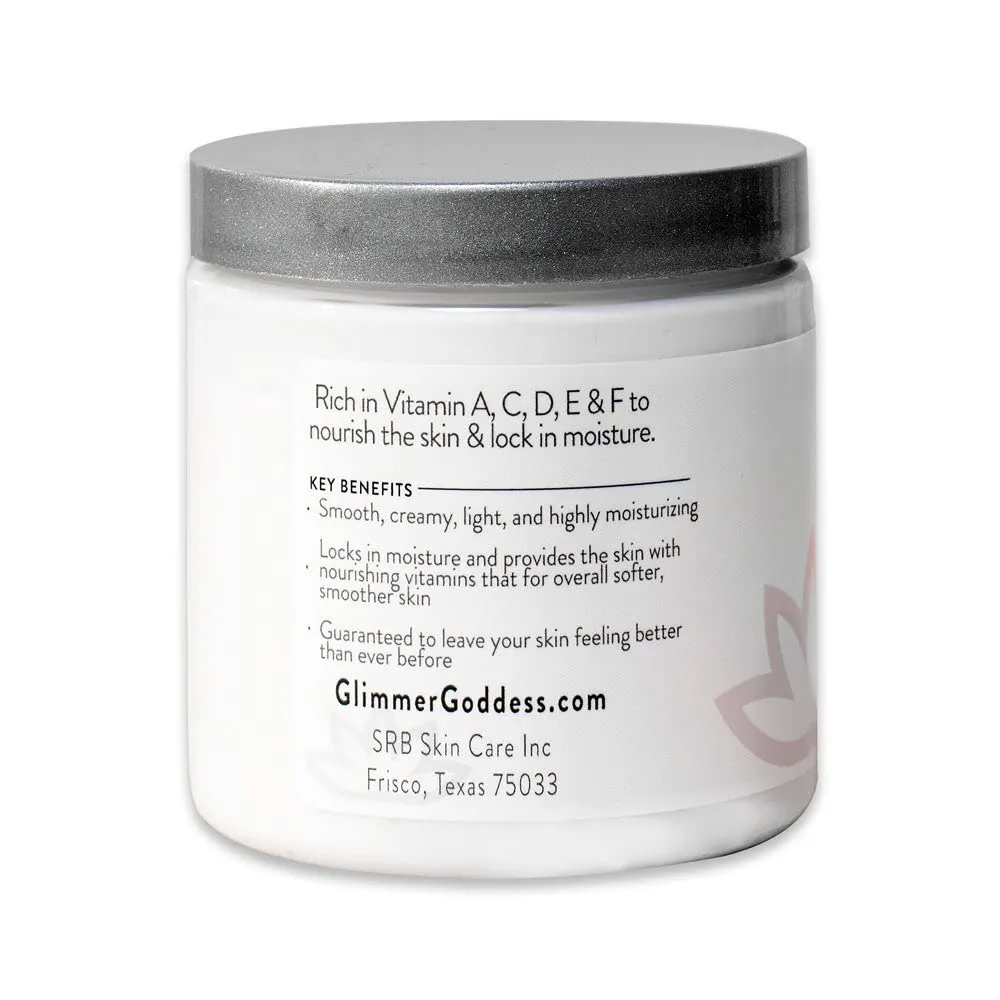 GLIMMER GODDESS Organic Whipped Body Butter- Pink Grapefruit, Vegan, 24 Hr Hydration, Less Stretch Marks, All Skin Types, Child-Safe, Organic, 8 oz