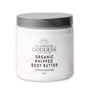 GLIMMER GODDESS Organic Whipped Body Butter- Pink Grapefruit, Vegan, 24 Hr Hydration, Less Stretch Marks, All Skin Types, Child-Safe, Organic, 8 oz