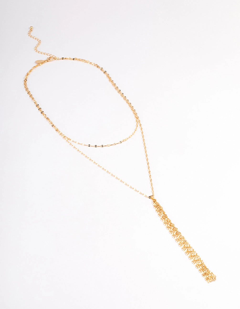 Gold Glistening Tassel Necklace