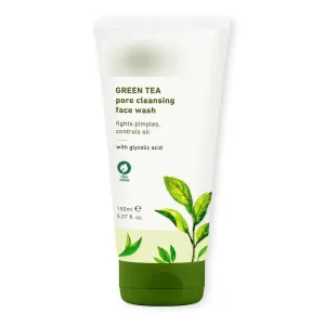 Green Tea Pore Cleansing Face Wash for Oily, Acne Prone, Dry & Combination Skin | with Glycolic Acid | Fight Pimples & Control Excess Oil | Gentle Exfoliating & Non-Drying | Women & Men | 150ml