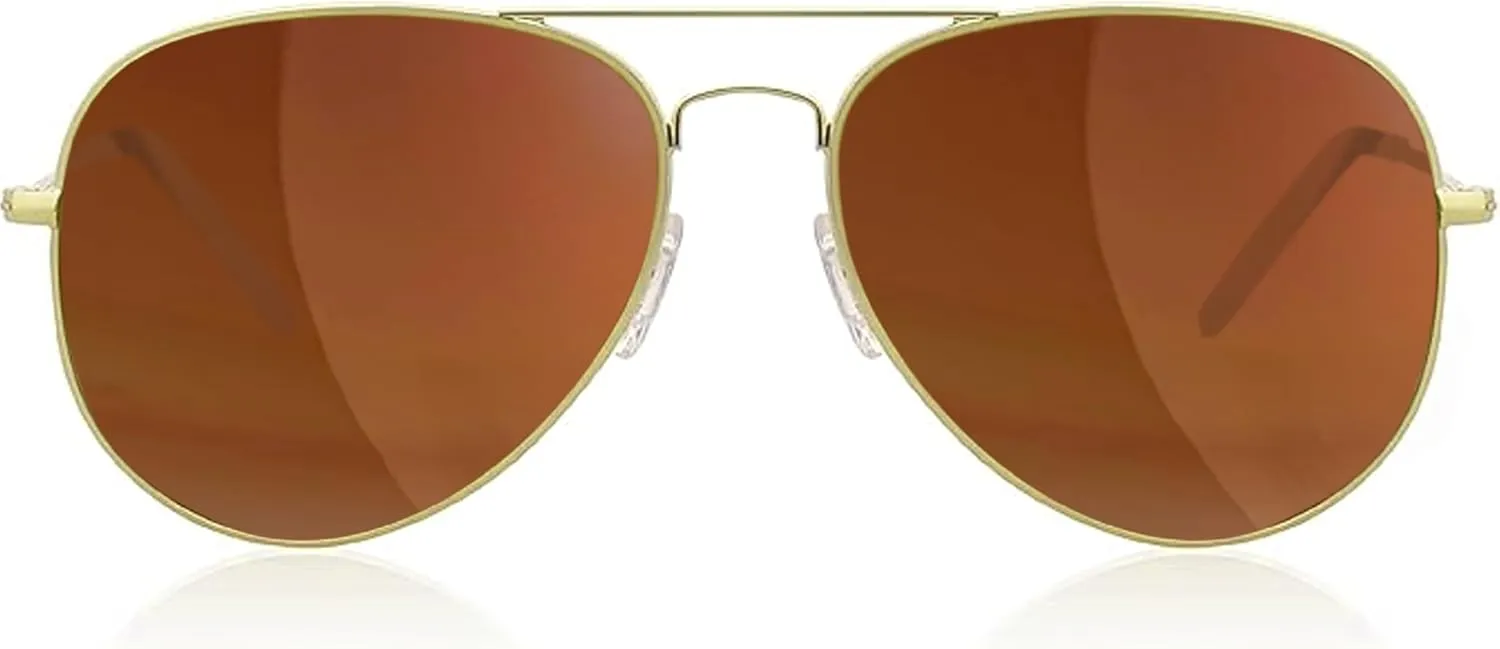grinderPUNCH Unisex Aviator Sunglasses | Fashionable & Lightweight Frame Suits All Face Shapes | 100% UV Protection