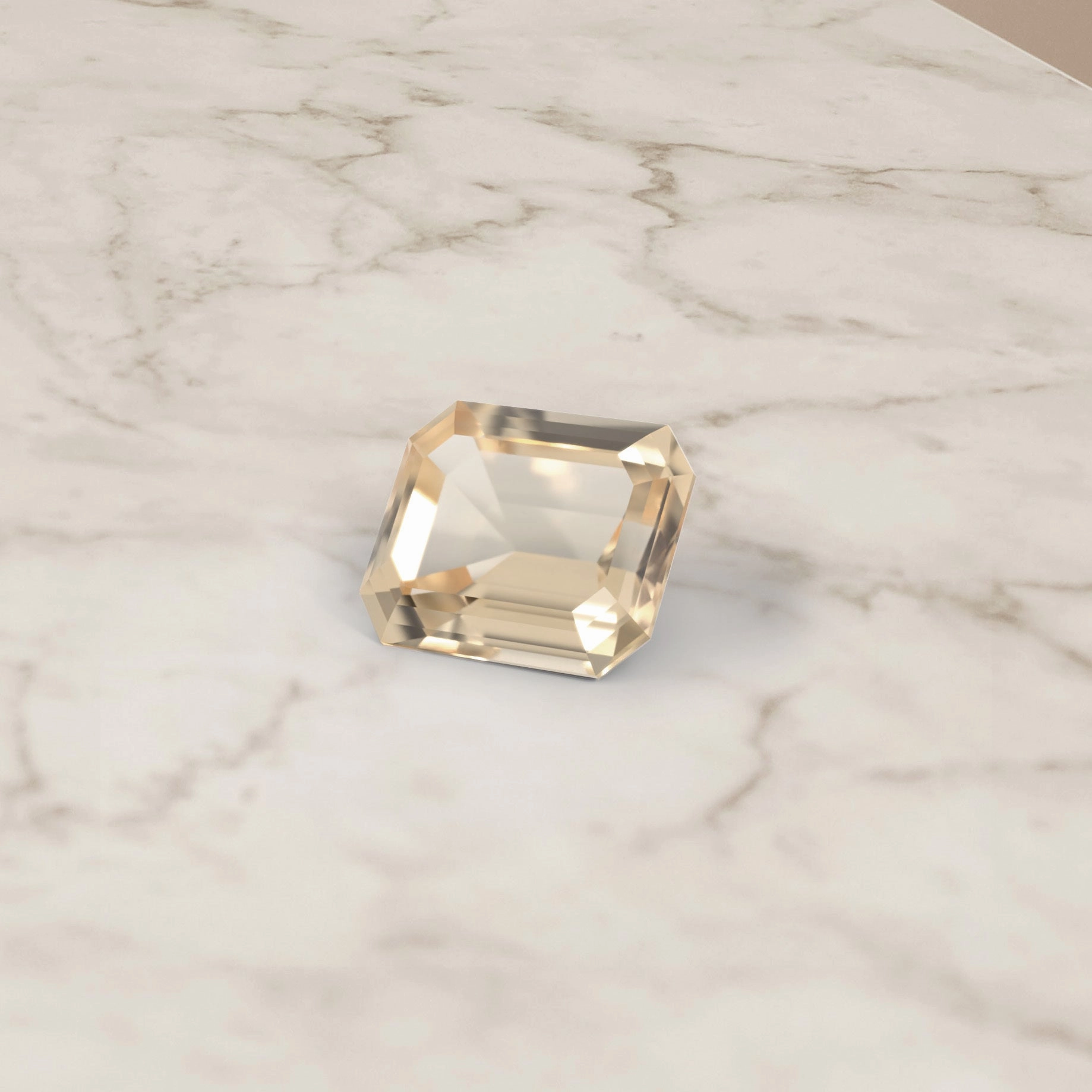 Halo Oval Champagne Solar Diamond 18K Rose Gold Ring