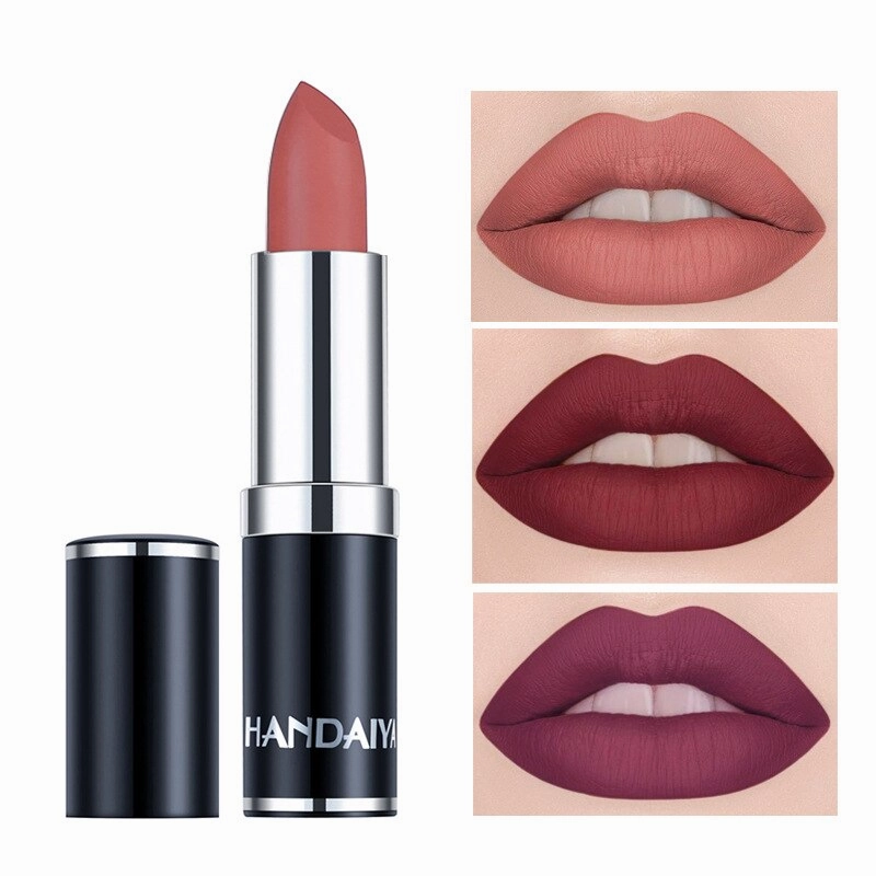 Handaiyan Sexy Nude Red Brown Purple Lipgloss Matte Lip Gloss Velvety