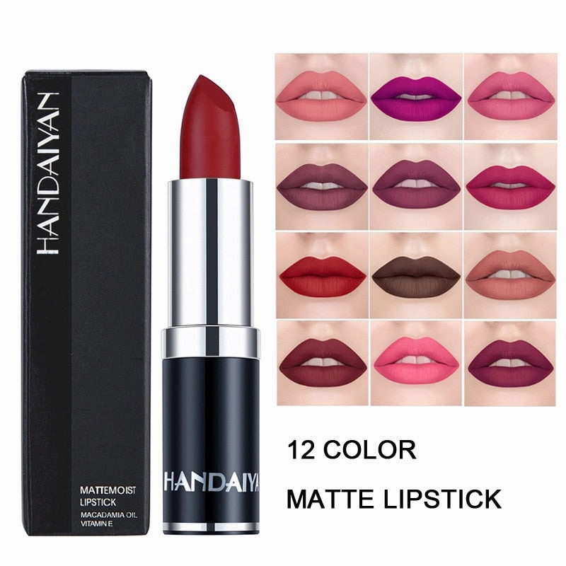 Handaiyan Sexy Nude Red Brown Purple Lipgloss Matte Lip Gloss Velvety