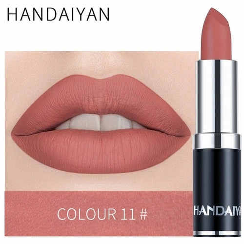 Handaiyan Sexy Nude Red Brown Purple Lipgloss Matte Lip Gloss Velvety