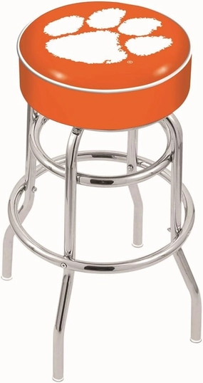 HBS L7C1 Clemson 25" Double-Ring Swivel Counter Stool with Chrome Finish