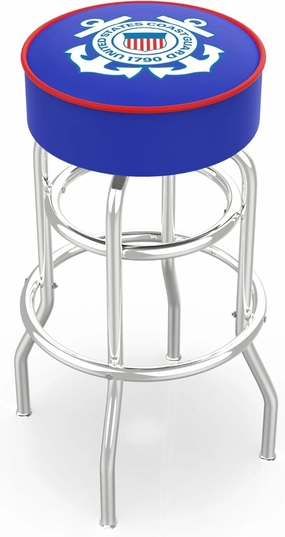HBS L7C1 U.S. Coast Guard 25" Double-Ring Swivel Counter Stool with Chrome Finish