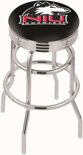 HBS L7C3C Northern Illinois 25" Double-Ring Swivel Counter Stool with Chrome Finish