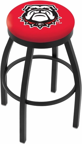HBS L8B2B Georgia Bulldog 30" Swivel Bar Stool with Black Wrinkle Finish