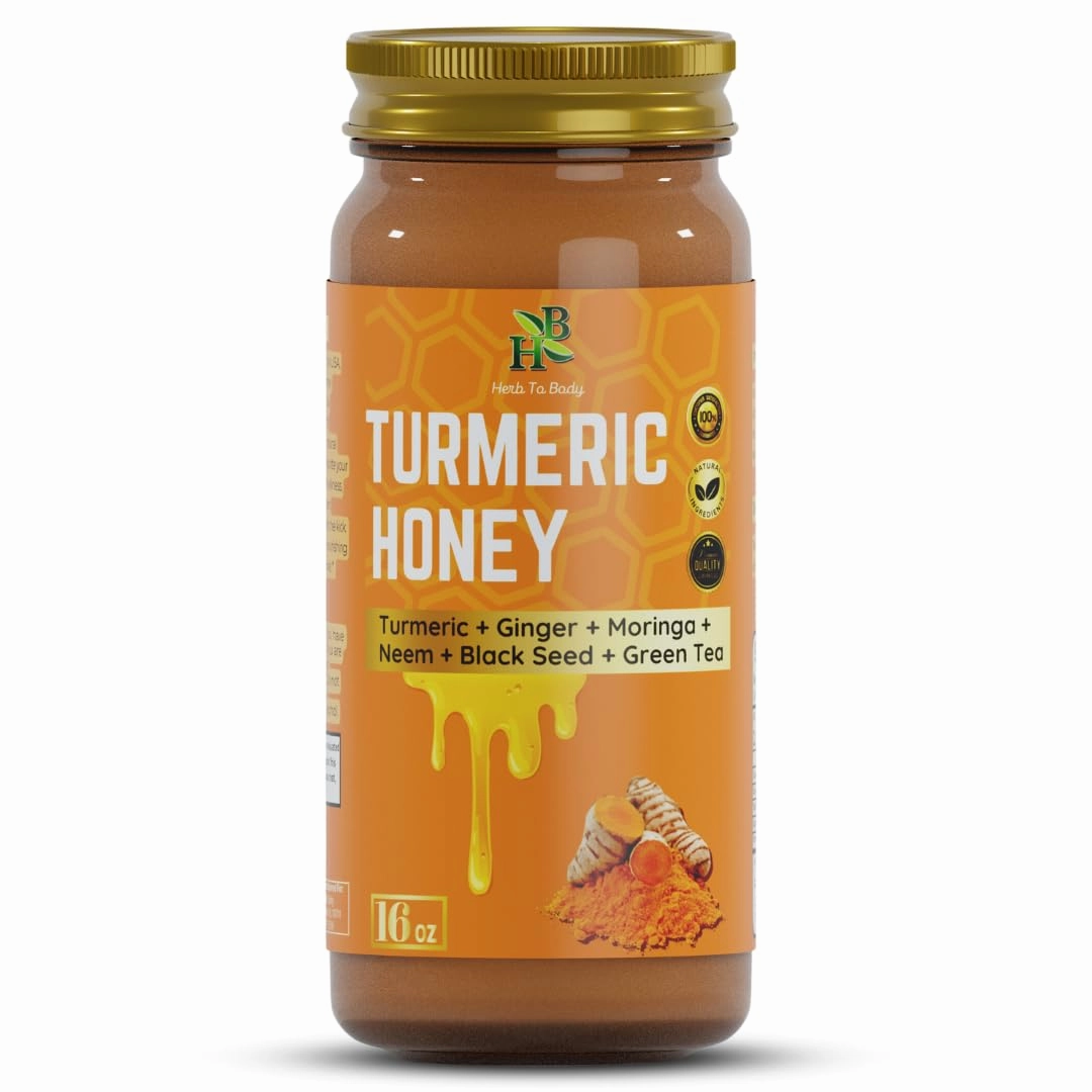 Herb To Body Turmeric Honey | Multifloral Honey | Wildcrafted | 16oz