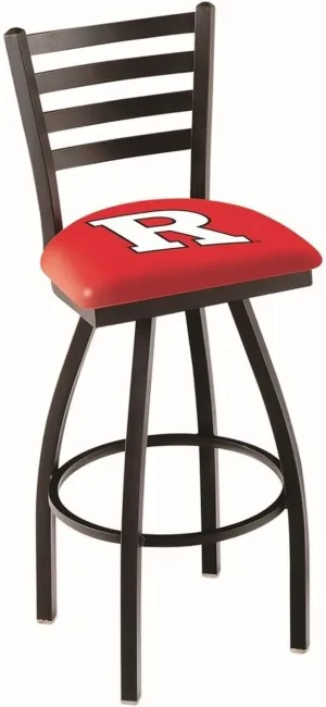 Holland Bar Stool Co. L014-25" Black Wrinkle Rutgers Swivel Bar Stool with Ladder Style Back