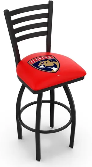 Holland Bar Stool Co. L014 - Black Wrinkle Columbus Blue Jackets Swivel Bar Stool with Ladder Style Back by The