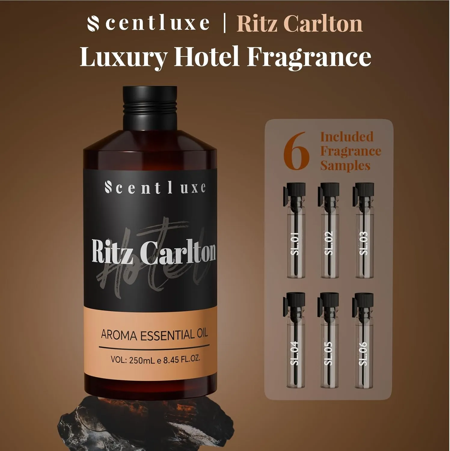 Hotel Diffuser Oil Inspired by The Ritz Carlton Scent - Orange, Musk for Aromatherapy Diffusers Essential Oil 250mL 8.45 Fl Oz Glass Dropper Bottle Fragrance Oil for Waterless Diffusers