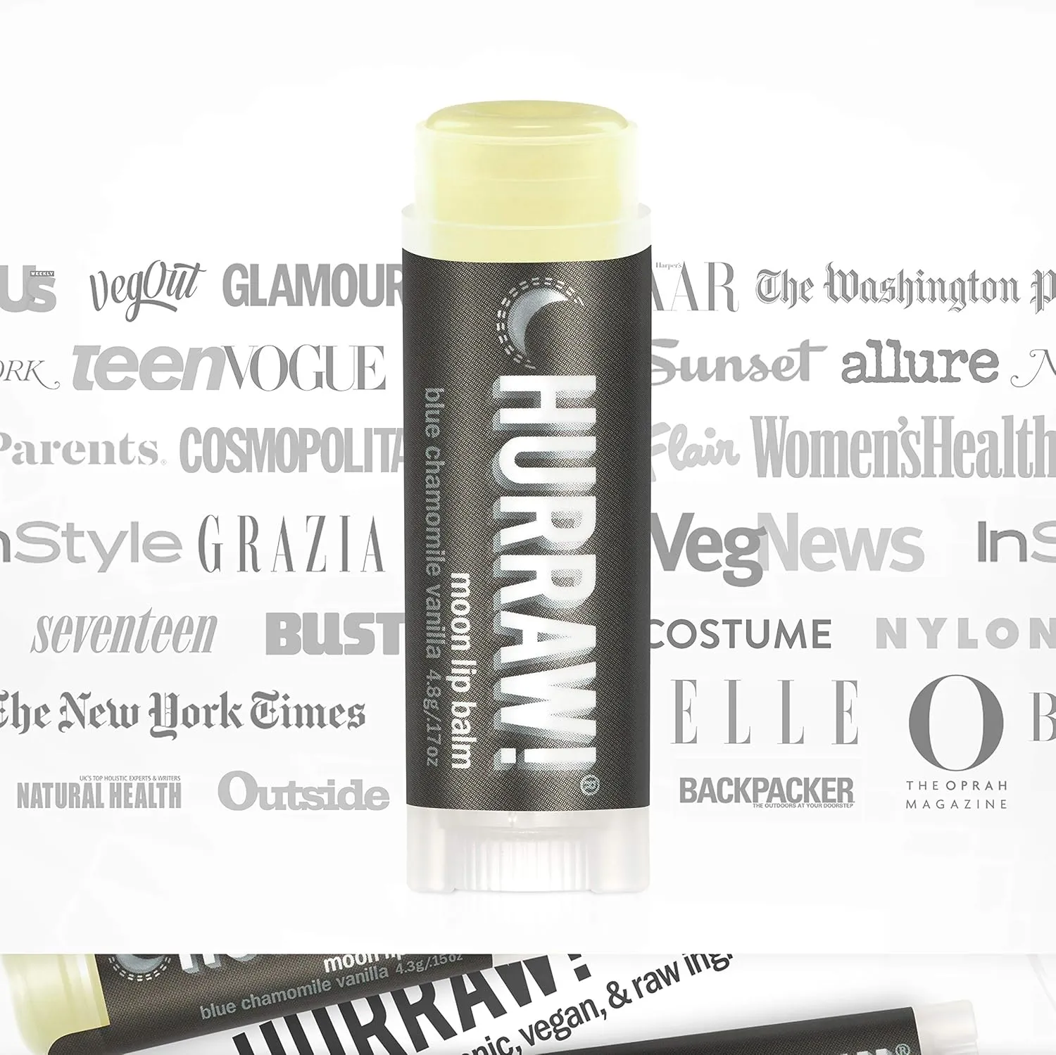 Hurraw! Moon Night Treatment (Blue Chamomile, Vanilla) Lip Balm, 5 Pack: Organic, Certified Vegan, Cruelty and Gluten Free. Non-GMO, 100% Natural Ingredients. Bee, Shea, Soy and Palm Free. Made in USA