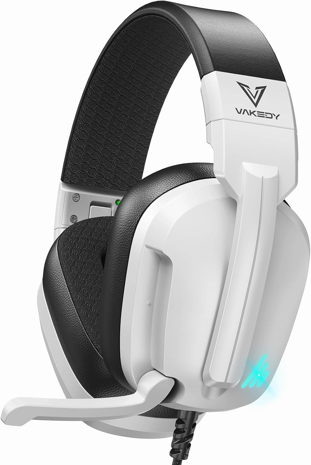 HW11 Gaming Headset for PS4,PS5,Xbox Series X,PC,Switch,Gaming Headphones with Noise Canceling Microphone,Computer Headset with 3.5mm Audio Jack,Folding Design (White)