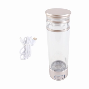 Hydrogen Rich Water Bottle & Cup 350ml, Clear Home Office 2000-6000ppb Generator (Gold)