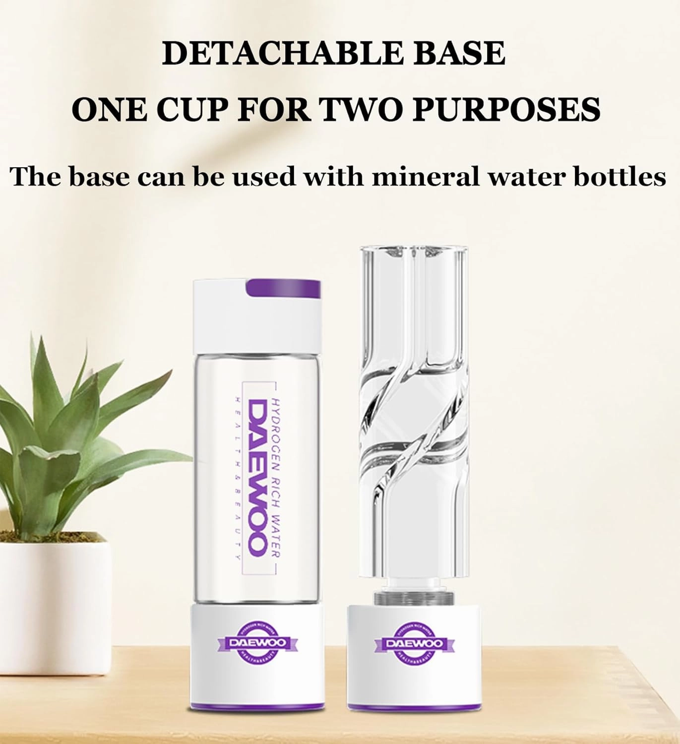 Hydrogen Water Bottle 2024, Portable Rechargeable Hydrogen Water Bottles Generator, 550mL, Concentration up to 1500-2000PPB, Purify and Enhance Water Quality