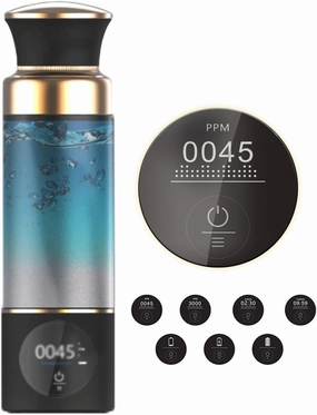 Hydrogen Water Bottle, Up to 3000-5000ppb Hydrogen Content, Ionized Water Bottle, PEM/SPE Technology, Purification Vent, Rechargeable Hydrogen Water Generator
