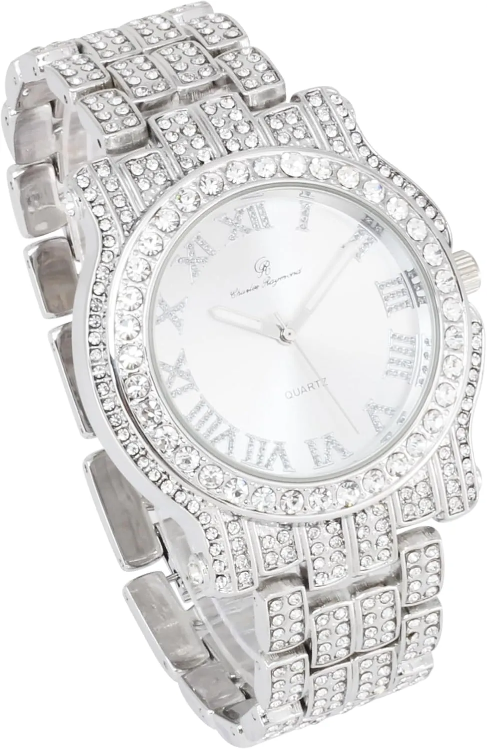 Ice on Blast! Bling'ed Out Hip Hop Rolly Looks w/Ice on Watch & Jewelry -Your Choice of Matching Zig Zag Bling'ed Out Necklace Set or Necklace & Bracelet Set - ZZ Sets