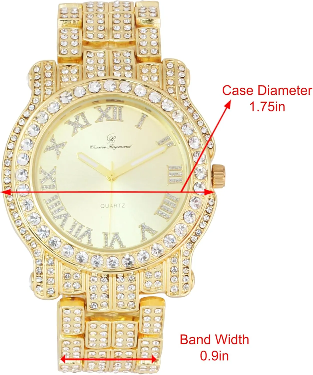 Ice on Blast! Bling'ed Out Hip Hop Rolly Looks w/Ice on Watch & Jewelry -Your Choice of Matching Zig Zag Bling'ed Out Necklace Set or Necklace & Bracelet Set - ZZ Sets