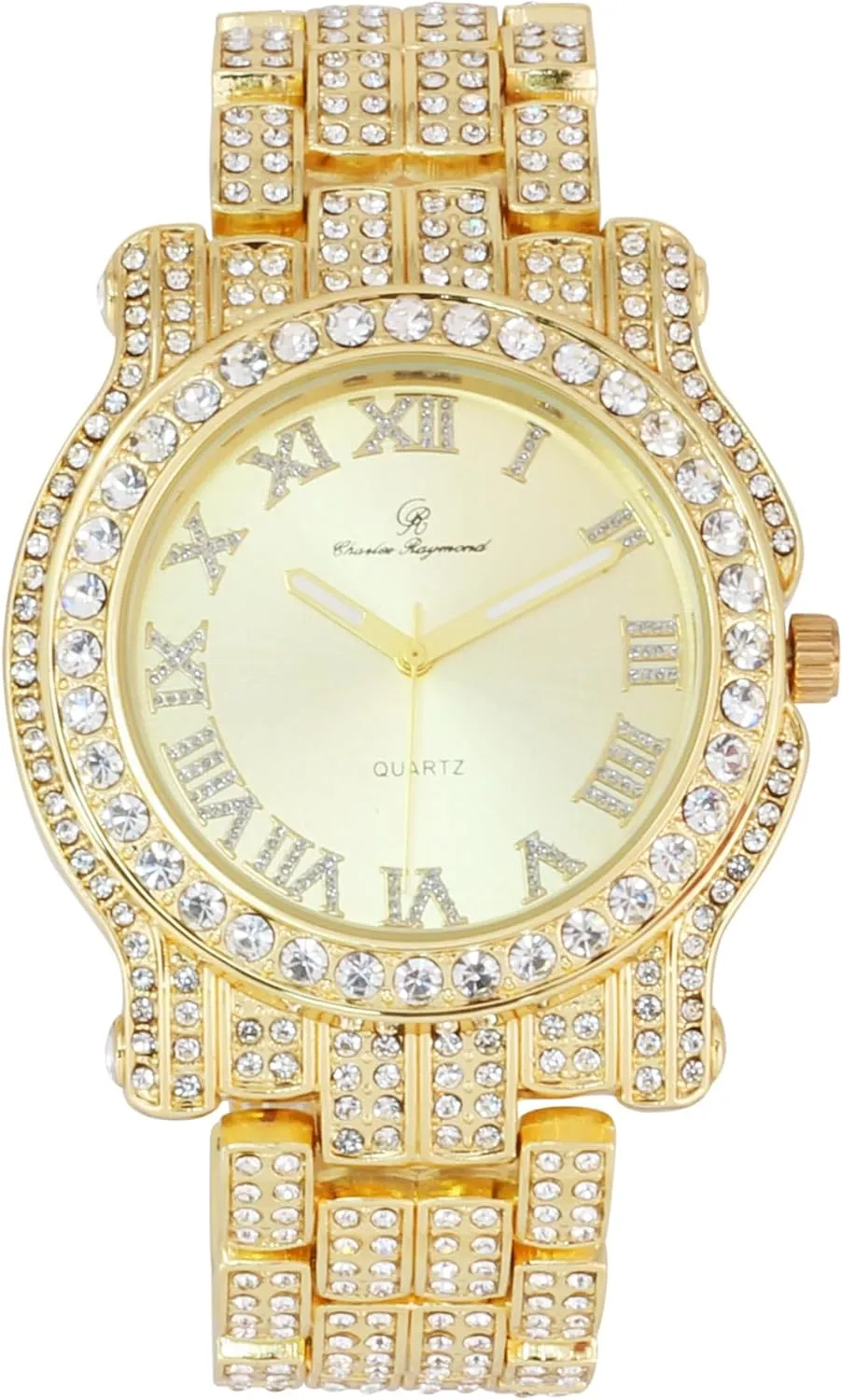 Ice on Blast! Bling'ed Out Hip Hop Rolly Looks w/Ice on Watch & Jewelry -Your Choice of Matching Zig Zag Bling'ed Out Necklace Set or Necklace & Bracelet Set - ZZ Sets