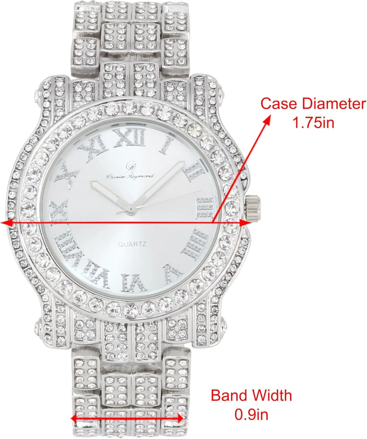 Ice on Blast! Bling'ed Out Hip Hop Rolly Looks w/Ice on Watch & Jewelry -Your Choice of Matching Zig Zag Bling'ed Out Necklace Set or Necklace & Bracelet Set - ZZ Sets