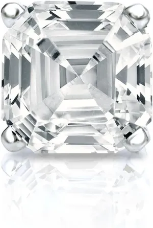 IGI Certified 14k White Gold 4-Prong Basket Asscher Cut Diamond Single Stud Earring 3/4 cttw (H-I, I1-I2)