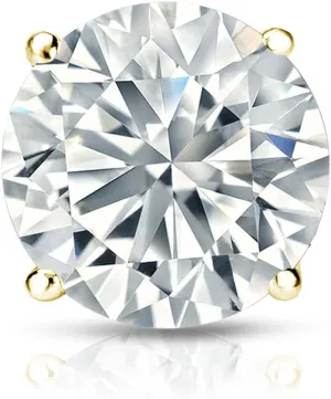 IGI Certified 18k Yellow Gold 4-Prong Basket Round Diamond SINGLE STUD Earring (3/4 cttw, G-H, SI2-I1)