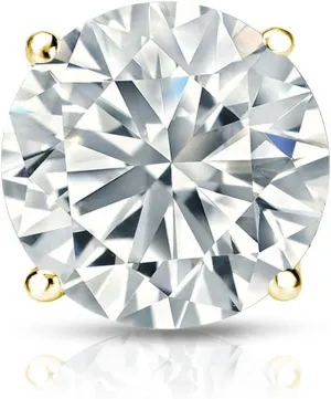 IGI Certified14k Yellow Gold 4-Prong Basket Round Diamond SINGLE STUD Earring (3/4 cttw, H-I, I1-I2) SB