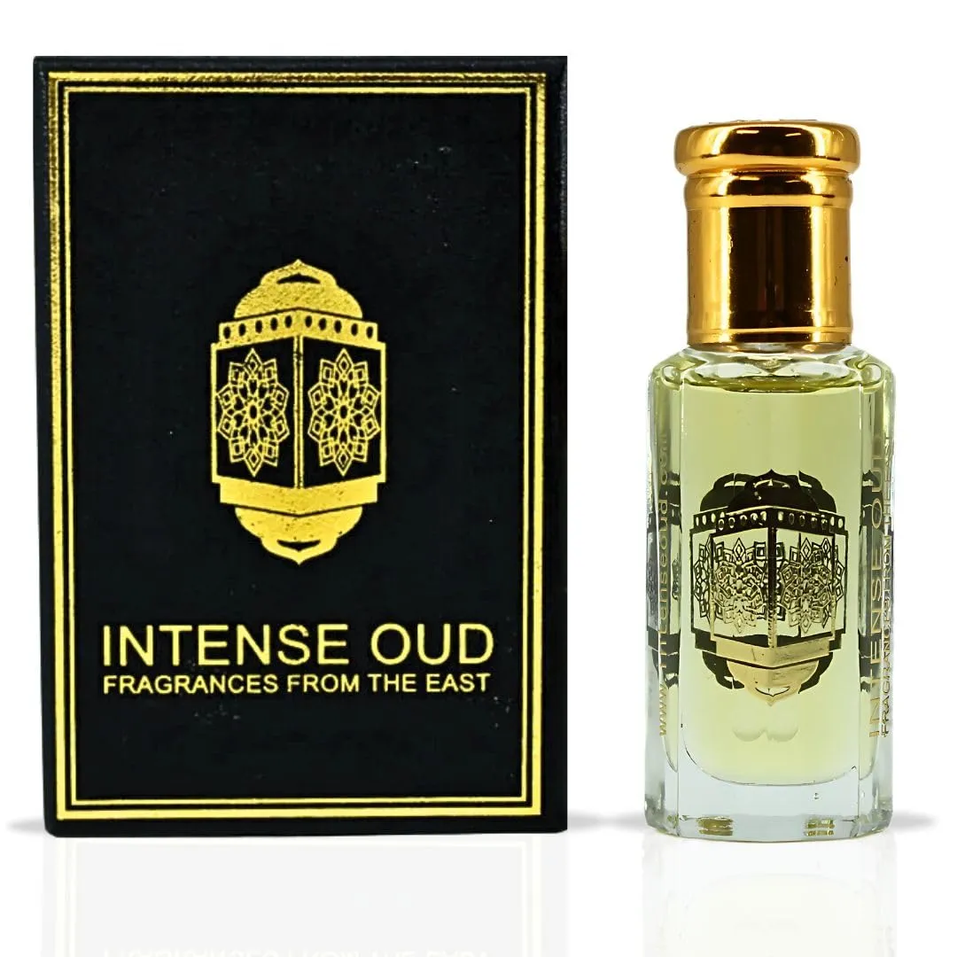 INTENSE OUD Vanilla Musk Long Lasting Arabian Perfume Oils for Women 12ML (0.40 OZ) Fragrance Oil with Chocolate, Rose, Creamy Vanilla & Soft Musk Notes - Concentrated Perfume Oil in Black Gift Box