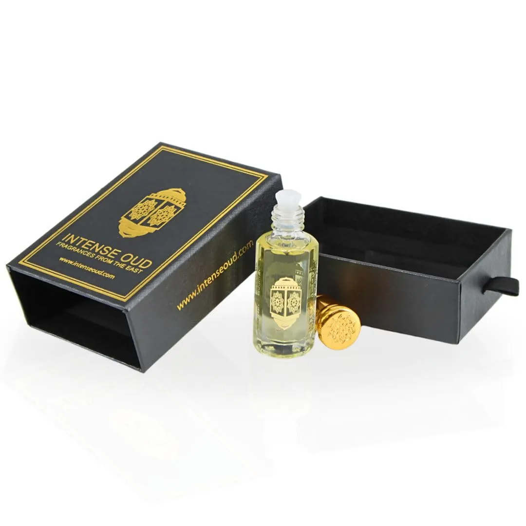 INTENSE OUD Vanilla Musk Long Lasting Arabian Perfume Oils for Women 12ML (0.40 OZ) Fragrance Oil with Chocolate, Rose, Creamy Vanilla & Soft Musk Notes - Concentrated Perfume Oil in Black Gift Box