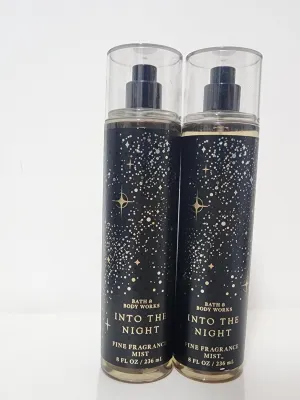 Into the Night Fine Fragrance Mist (pack of 2, each bottel is 8 FL OZ/236 mL) by Bath and Body, Fragrance Notes: Raspberry Noir, Amber Crystals, Velvety Rose Petals, Creamy Patchouli and Mocha Musk