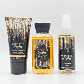 Into The Night 3-Piece TRAVEL SIZE Bath Bundle | Body Cream, Shower Gel and Body Mist