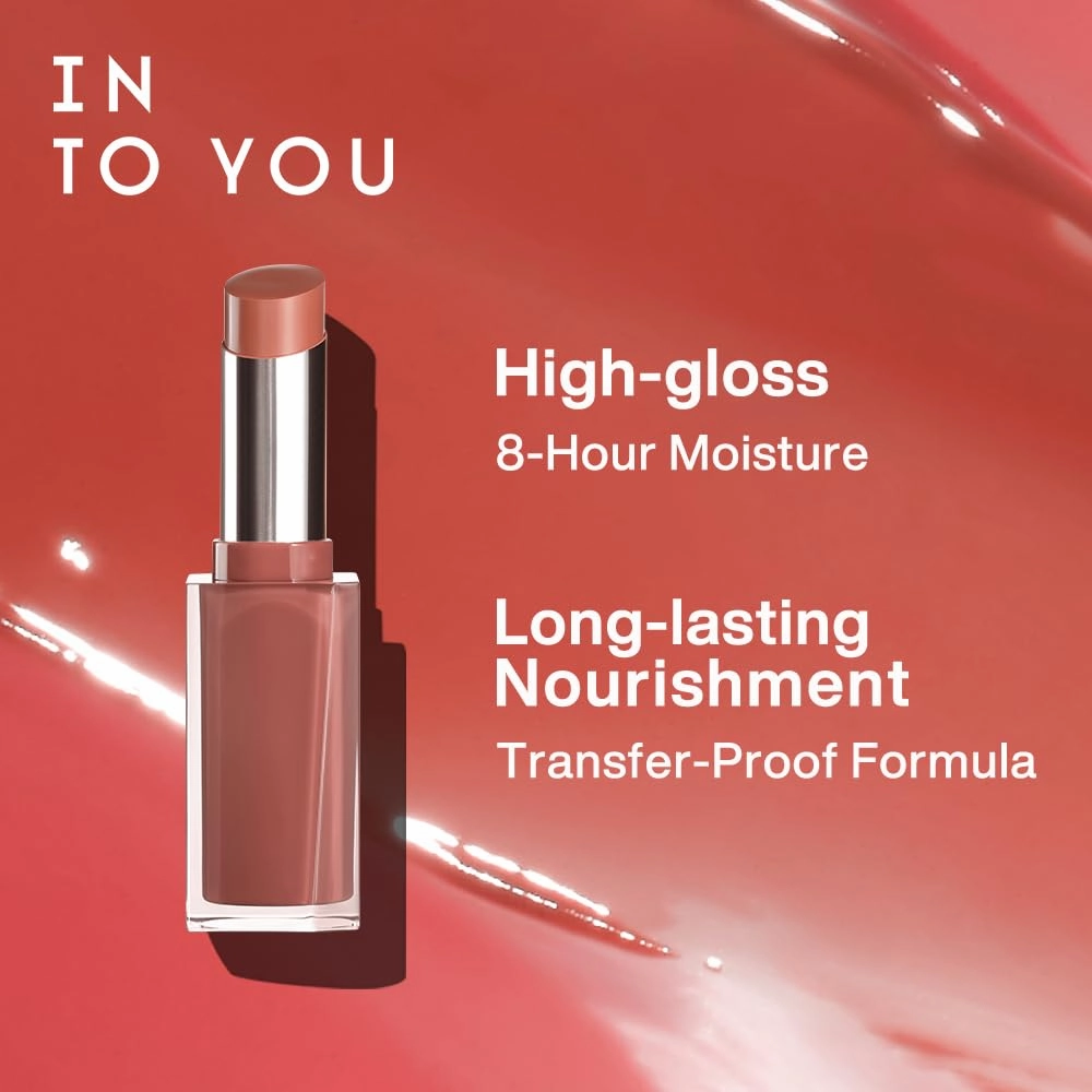INTO YOU Glow Balm-in Lipstick, Sheer and Hydrating Tinted Lip Stain, Bare-skin Feel and Mirror-like Finish with Long Lasting Lightweight Texture(GL07)