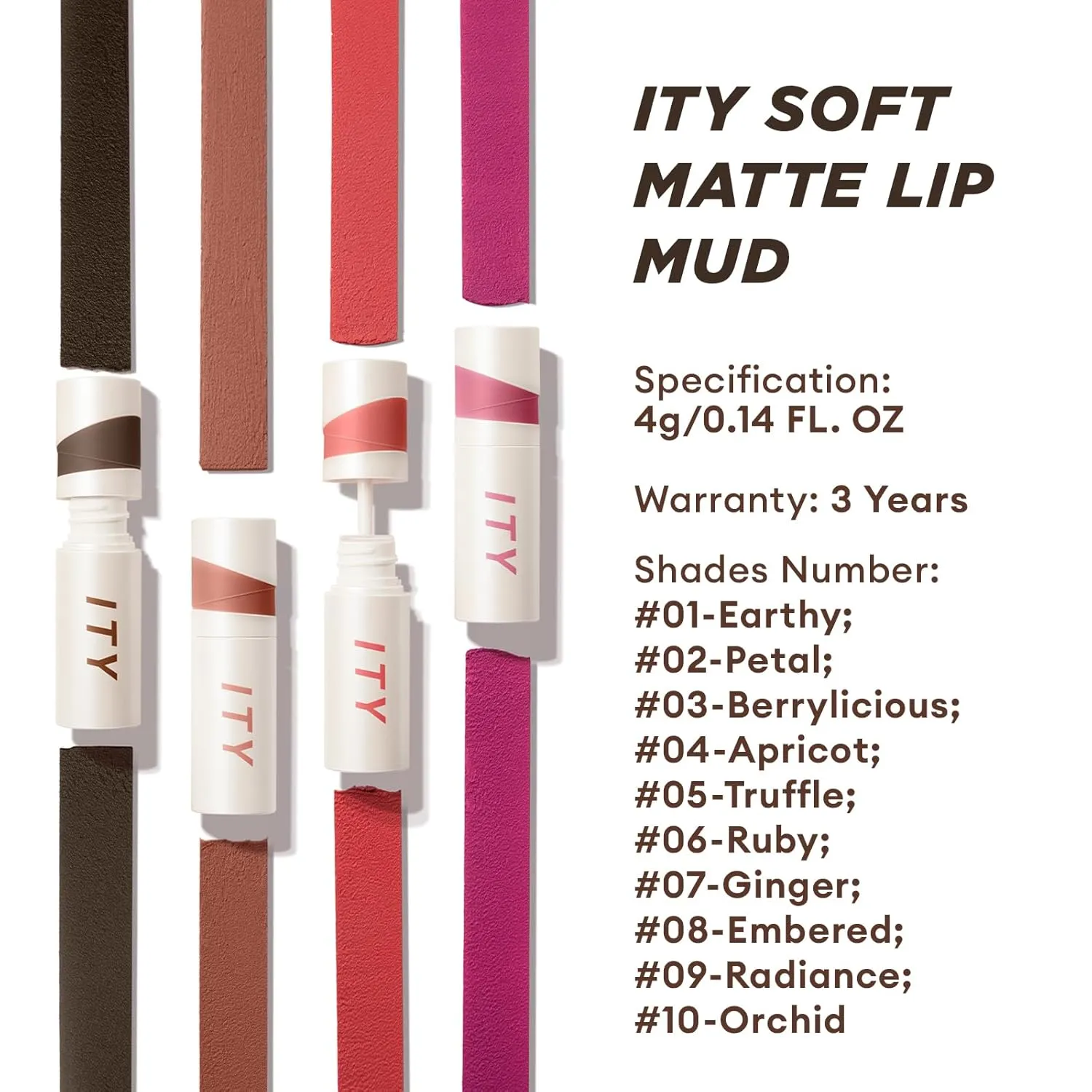 ITY Velvet Matte Finish Lip Stain-Mousse Textured Lip Clay, Pink Shade, Conceals Lip Lines, Rich Pigment Lip Tint Lipsticks, 0.14 oz (4g) in Orchid