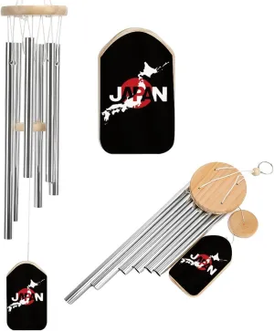 Japanese Map Flag Wind Chimes Outside with Relaxing Rich Sound, Memorial Wind Chimes Gifts Porch Garden Backyard